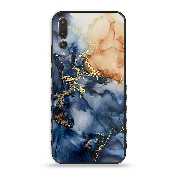 Huawei P20 Pro - Blue Marble Design 9- Premium Printed Glass soft Bumper shock Proof Case CS-48566