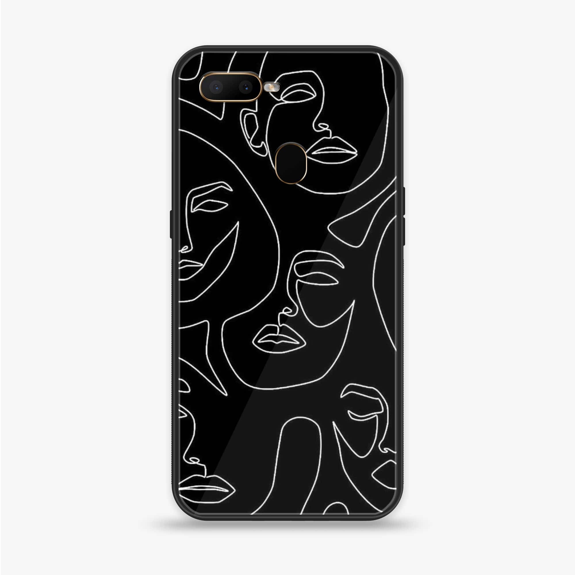 Oppo A12  - Girls Line Art Series - Premium Printed soft Bumper shock Proof Case