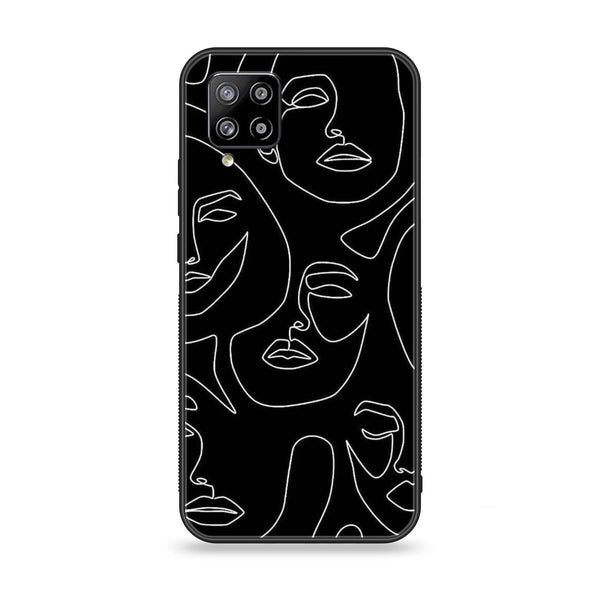 Samsung Galaxy A42 5G - Girl Line Art Design 2 - Premium Printed Glass soft Bumper shock Proof Case CS-24114