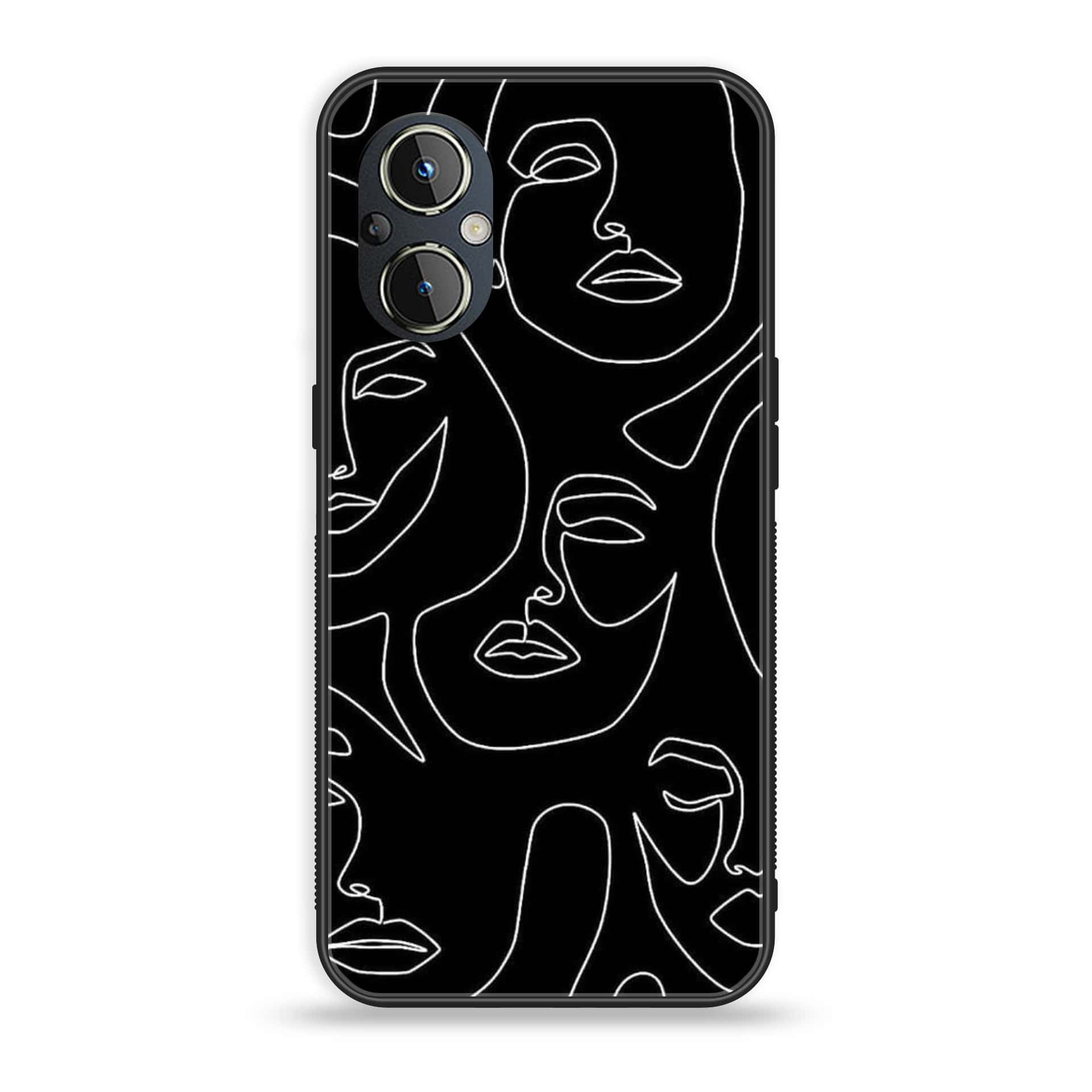 OnePlus Nord N20 5G - Girls Line Art Series - Premium Printed Glass soft Bumper shock Proof Case