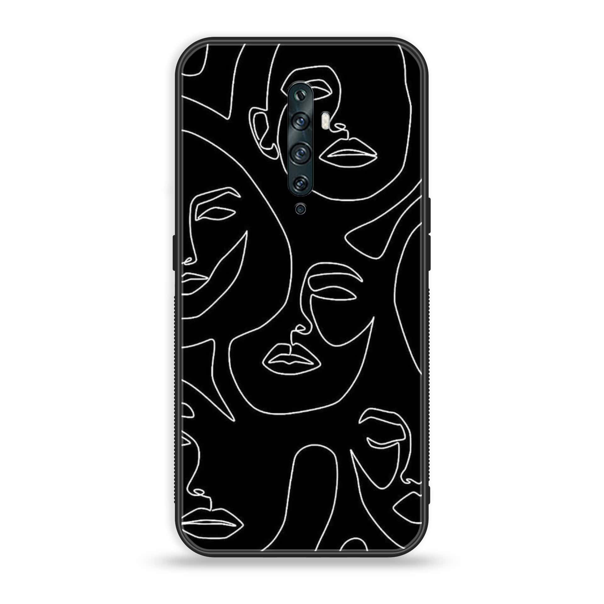 OPPO Reno 2f - Girls Line Art Series - Premium Printed Glass soft Bumper shock Proof Case