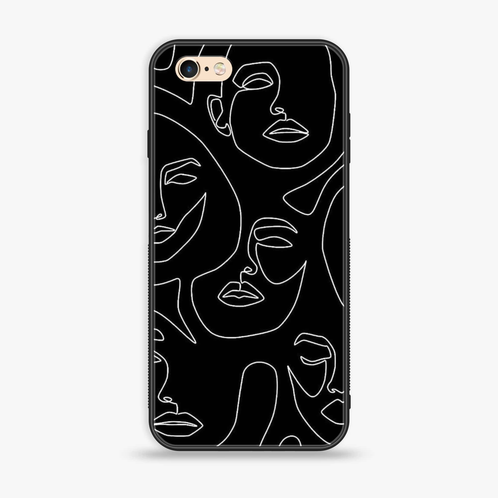 iPhone 6 - Girls Line Art Series - Premium Printed Glass soft Bumper shock Proof Case