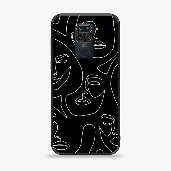 Xiaomi Redmi 10X 4g - Girl Line Art Series - Premium Printed Glass soft Bumper shock Proof Case