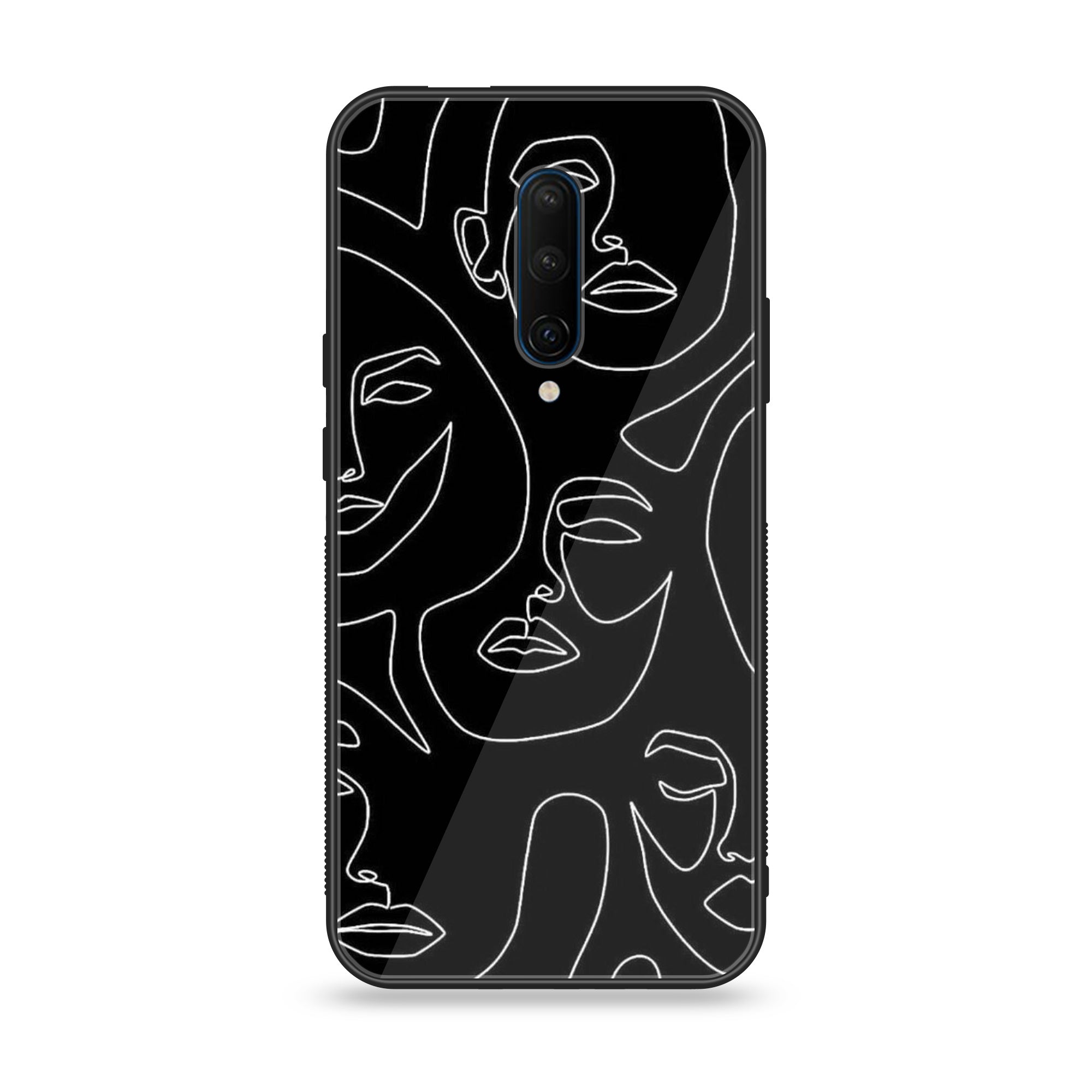 OnePlus 7 Pro - Girls Line Art Series - Premium Printed Glass soft Bumper shock Proof Case