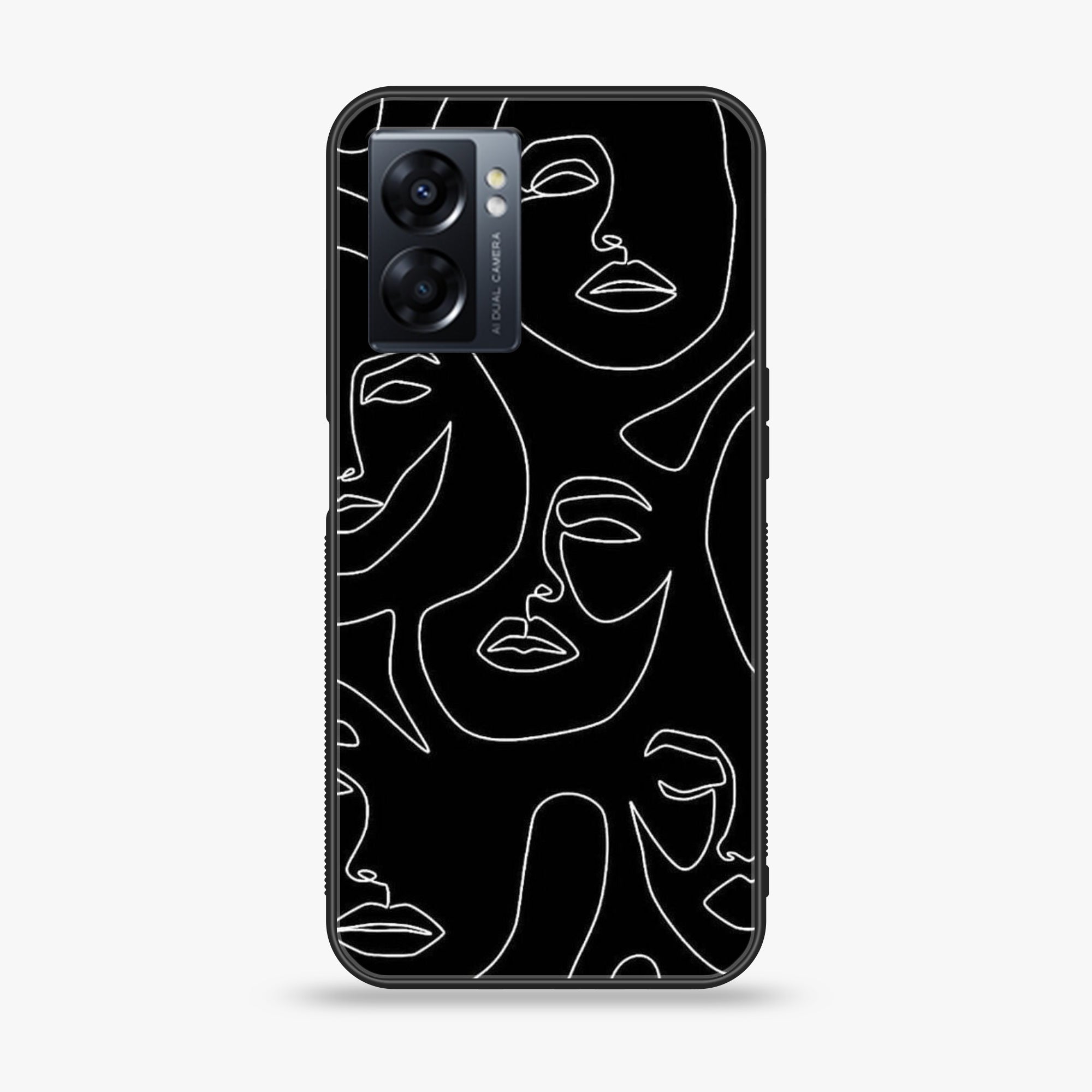Oppo A77 4G - Girl line Art Series - Premium Metal Printed soft Bumper shock Proof Case