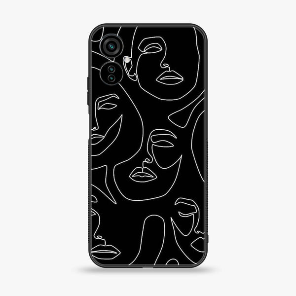Tecno Spark 9T  Girl Line Art Series Premium Printed Glass soft Bumper shock Proof Case