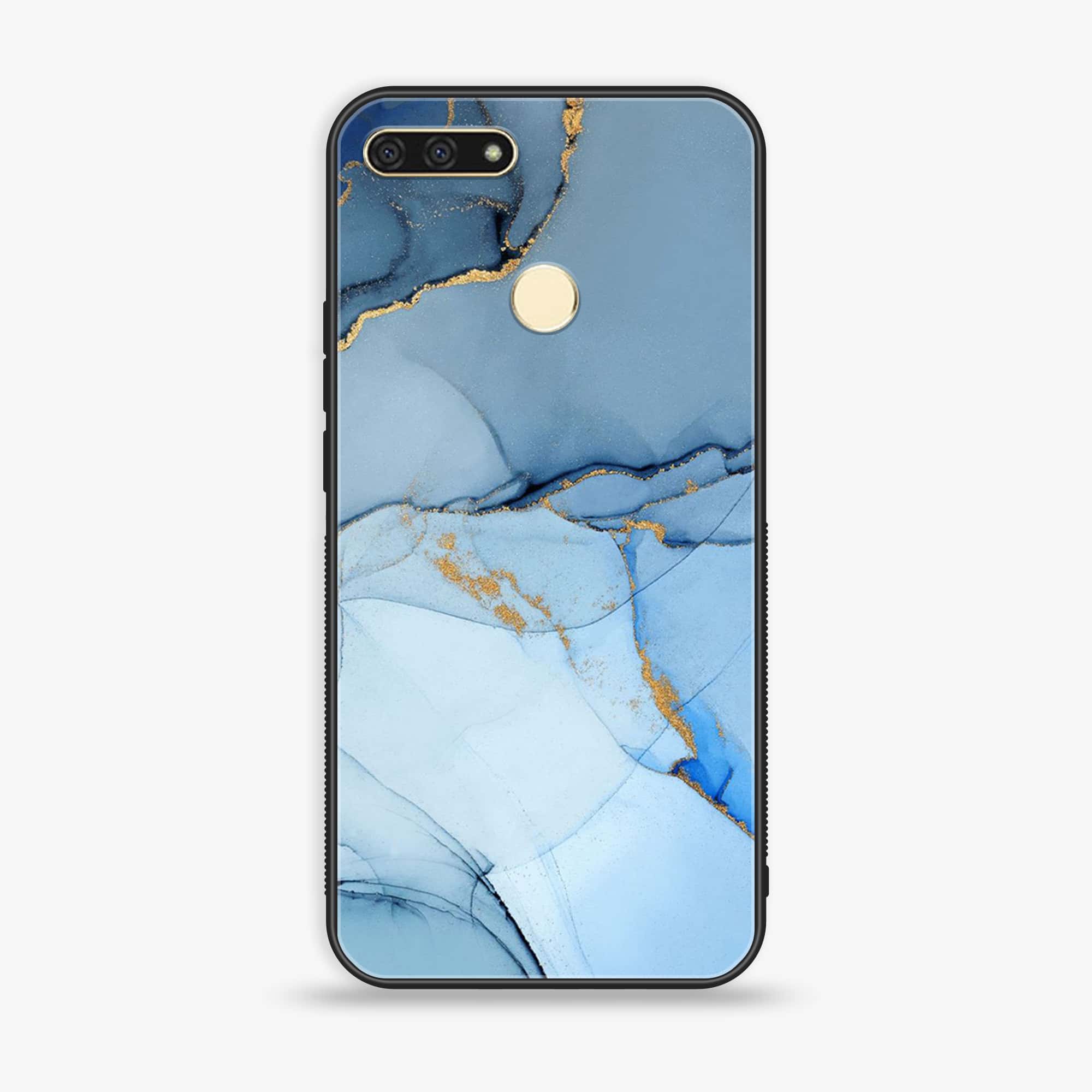 Huawei Y6 2018/Honor Play 7A - Blue Marble Series - Premium Printed Glass soft Bumper shock Proof Case