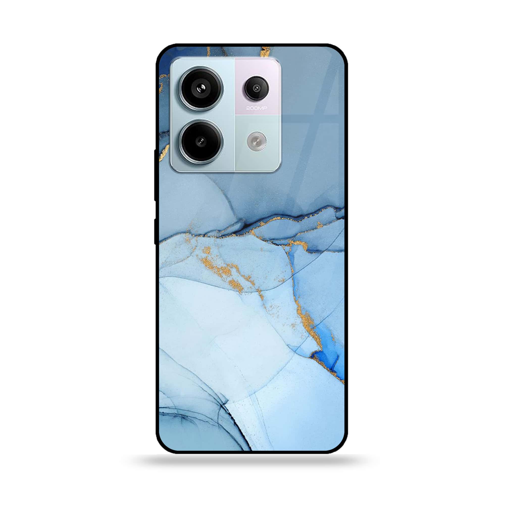 Redmi Note 13 - Blue Marble Series - Premium Metal Printed soft Bumper shock Proof Case