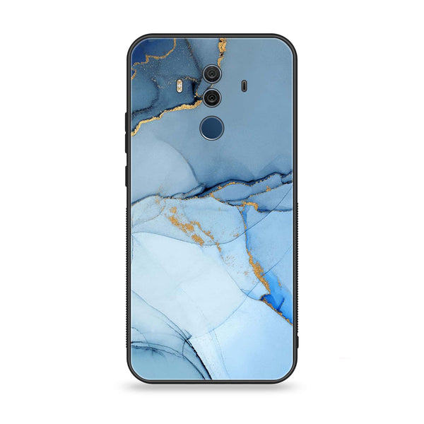 Huawei Mate 10 Pro - Blue Marble Series  Design 8 Premium Printed Glass soft Bumper shock Proof Case   CS-23973