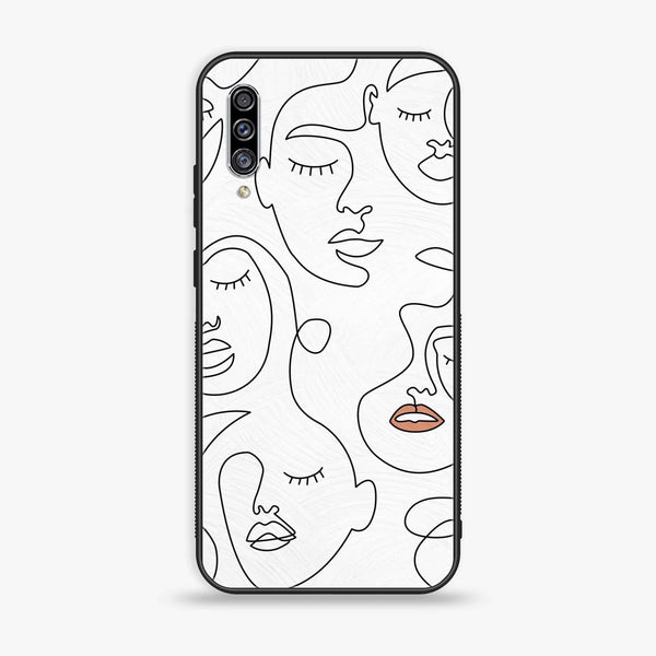 Galaxy A50/ A50s/ A30s - Girls Line Art Series - Premium Printed Glass soft Bumper shock Proof Case