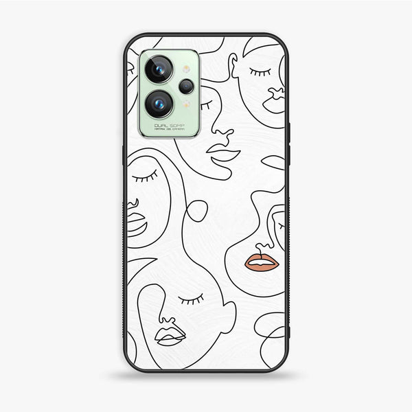 Realme GT 2 Pro - Girls Line Art Series - Premium Printed Glass soft Bumper shock Proof Case