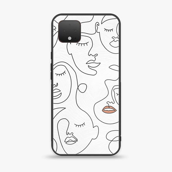 Google Pixel 4 - Girls Line Art Series - Premium Metal Printed soft Bumper Shock Proof Case