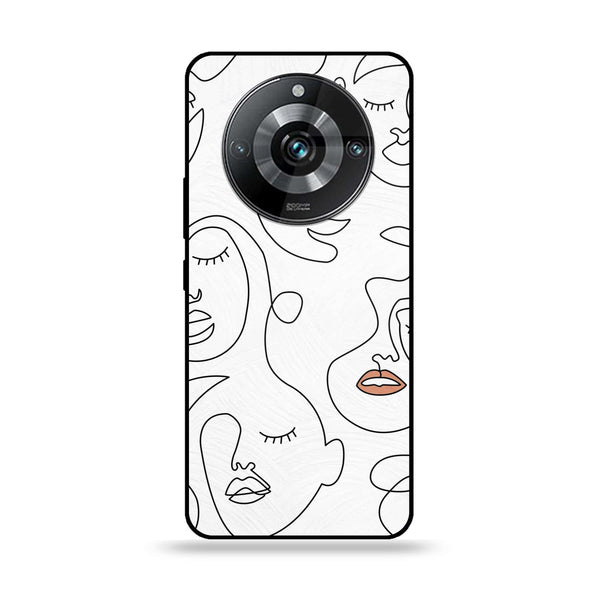 Realme 11 Pro Plus - Girls Line Art Series - Premium Printed Glass soft Bumper shock Proof Case