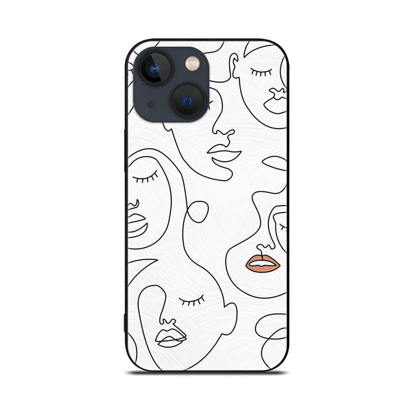 iPhone 14 Plus - Girl Line Art Series - Premium Metal Printed soft Bumper shock Proof Case