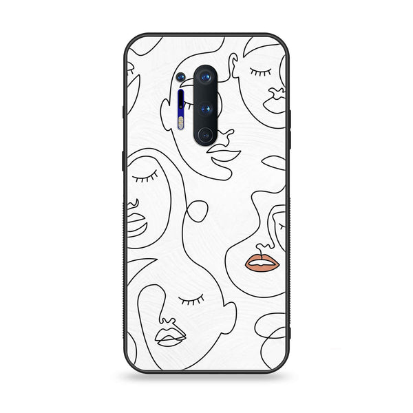 OnePlus 8 Pro - Girls Line Art Series - Premium Printed Glass soft Bumper shock Proof Case