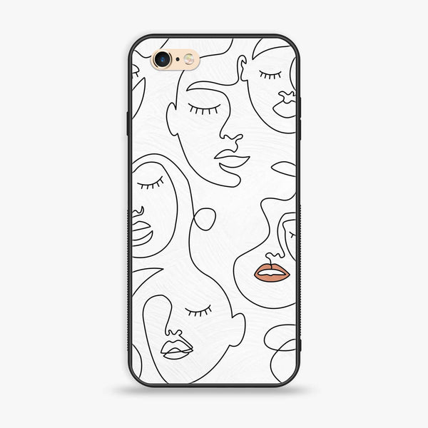 iPhone 6 - Girls Line Art Series - Premium Printed Glass soft Bumper shock Proof Case