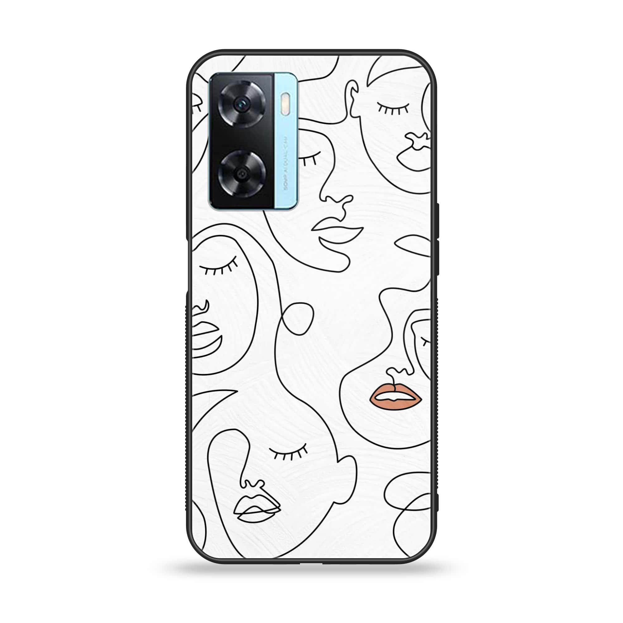 OnePlus Nord N20 SE - Girl Line Art Series - Premium Printed Glass soft Bumper shock Proof Case