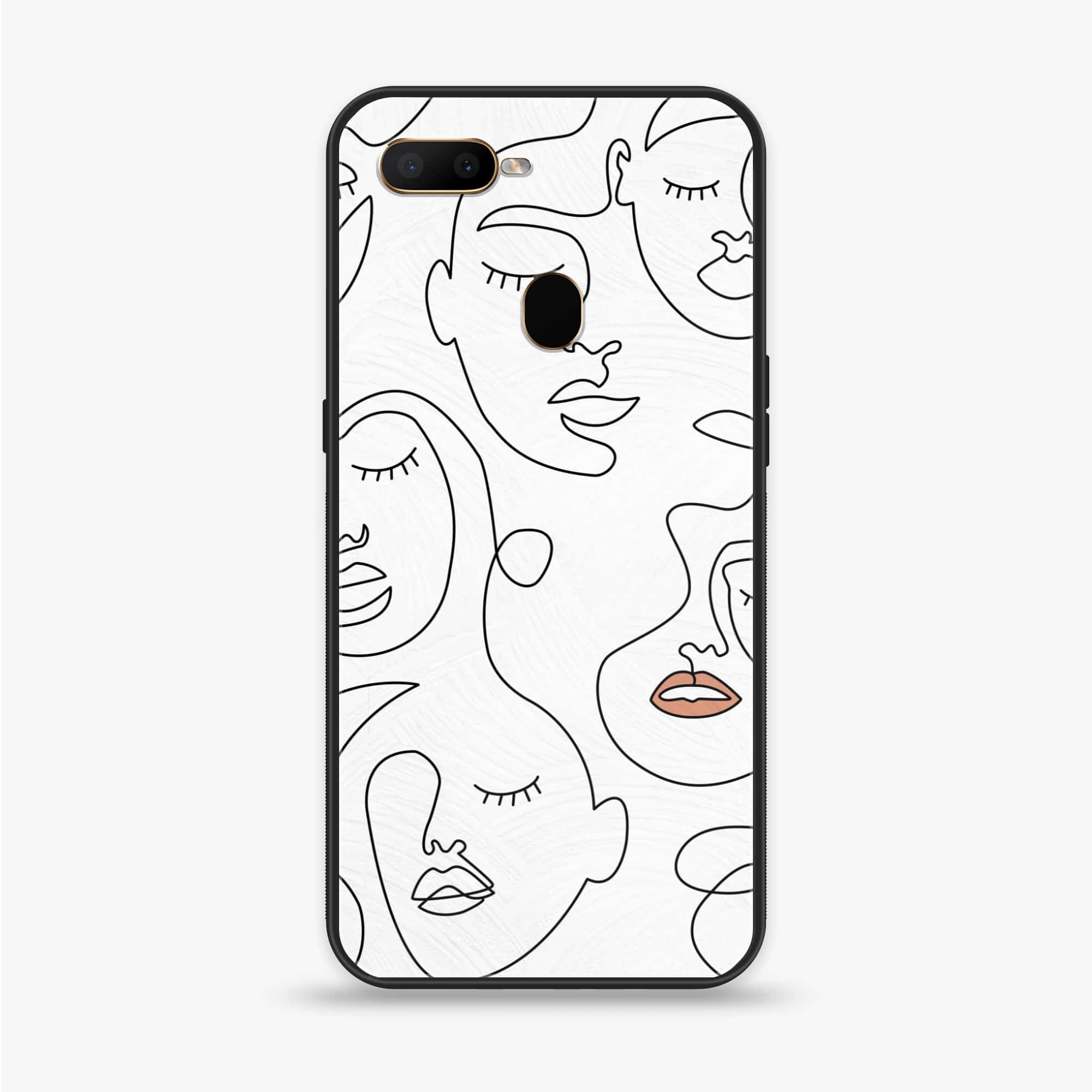 Oppo A12  - Girls Line Art Series - Premium Printed soft Bumper shock Proof Case