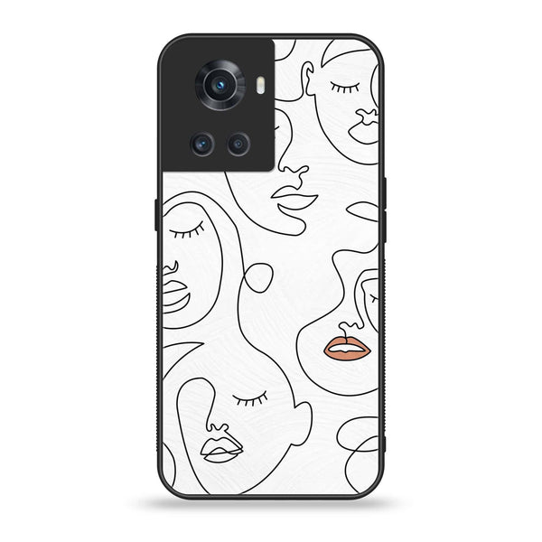 OnePlus Ace 5G - Girls Line Art Series - Premium Printed Glass soft Bumper shock Proof Case
