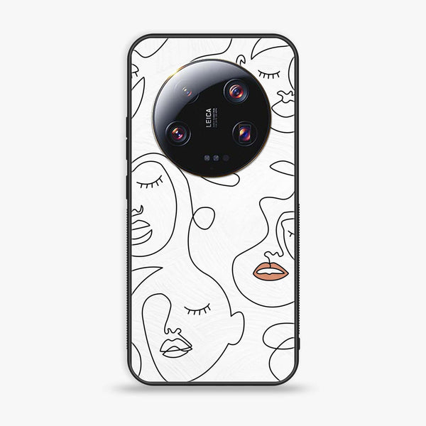 Xiaomi 13 Ultra - Girls Line Art Series - Premium Printed Glass soft Bumper shock Proof Case