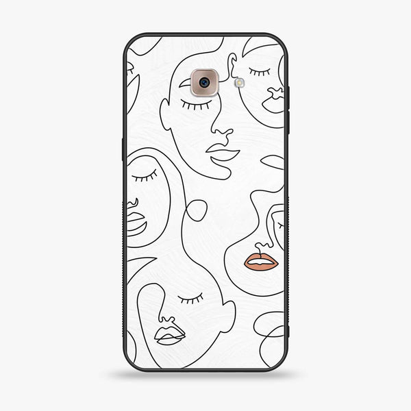 Samsung Galaxy J7 Max - Girls Line Art Series - Premium Printed Glass soft Bumper shock Proof Case