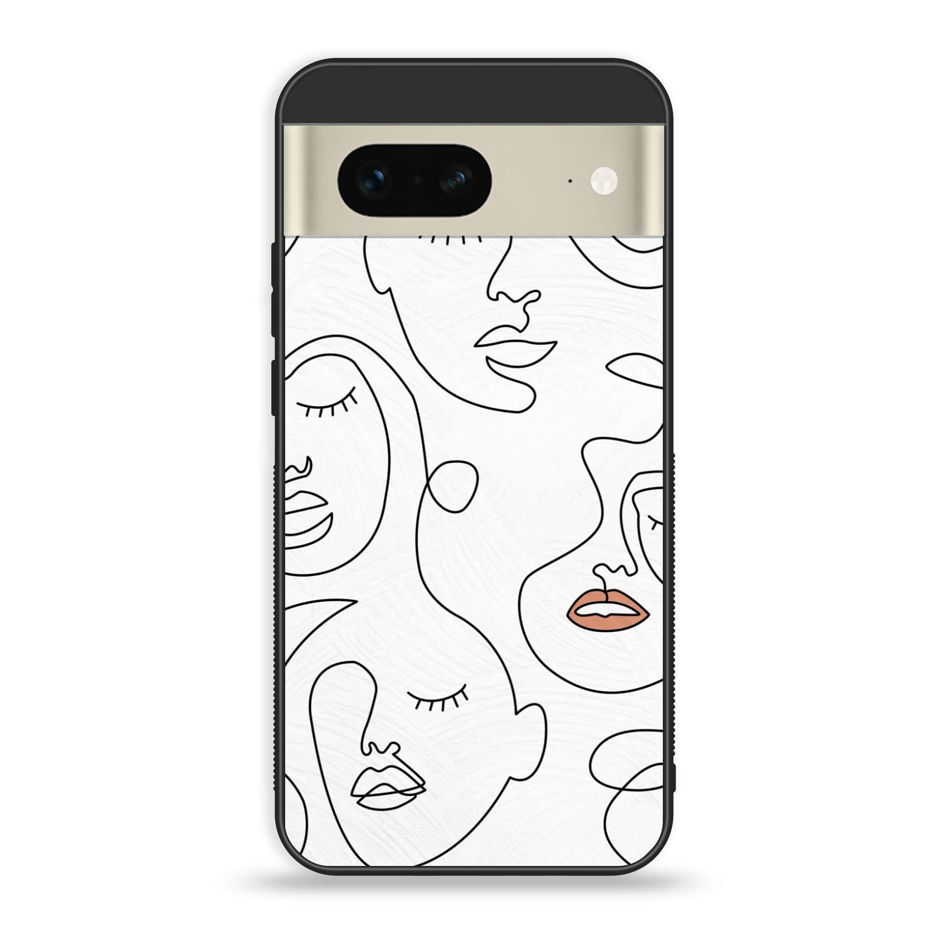 Google Pixel 7a  - Girls Line Art Series - Premium Printed soft Bumper Shock Proof Case