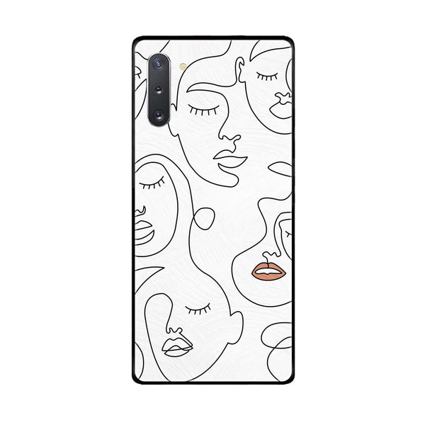Samsung Galaxy Note 10 5G Girls Line Art Series Premium Printed Glass soft Bumper shock Proof Case