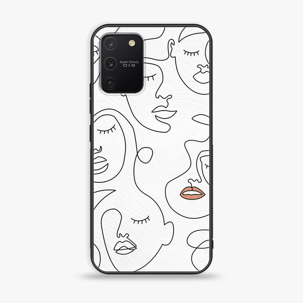 Galaxy S10 Lite - Girls Line Art Series - Premium Printed Glass soft Bumper shock Proof Case