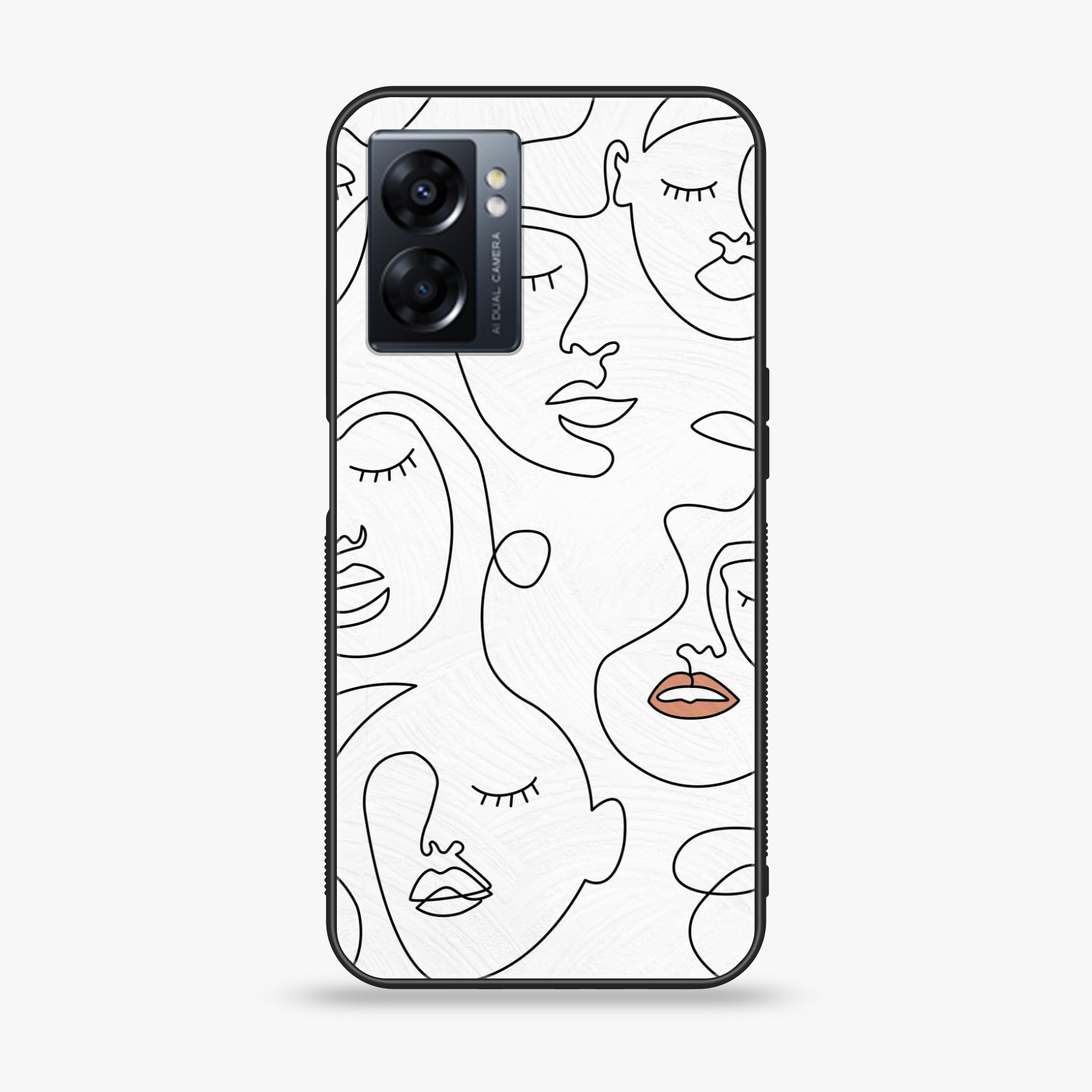 Oppo A77 4G - Girl line Art Series - Premium Metal Printed soft Bumper shock Proof Case