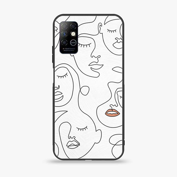Infinix Note 8 - Girls Line Art Design 1  - Premium Printed Glass soft Bumper shock Proof Case  CS-33859