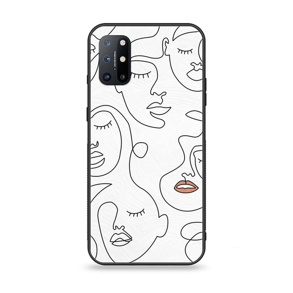 OnePlus 8T - Girls Line Art Series - Premium Printed Glass soft Bumper shock Proof Case