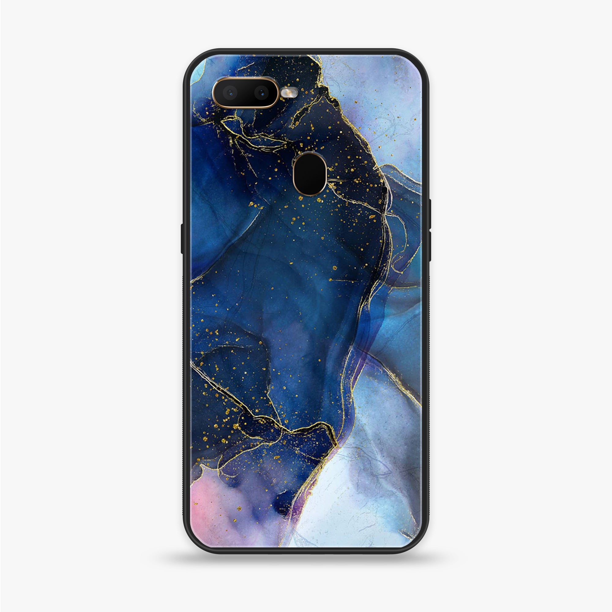 Oppo A12  - Blue Marble Series - Premium Printed soft Bumper shock Proof Case