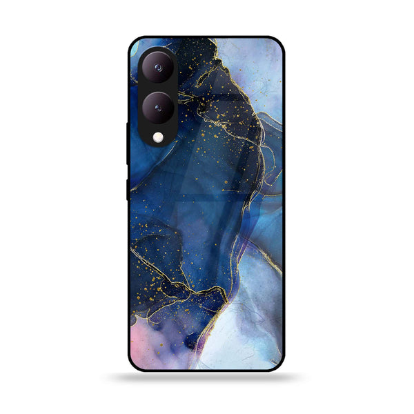 Vivo Y17S - Blue Marble Design 7 Premium Printed Glass soft Bumper shock Proof Case CS-18017