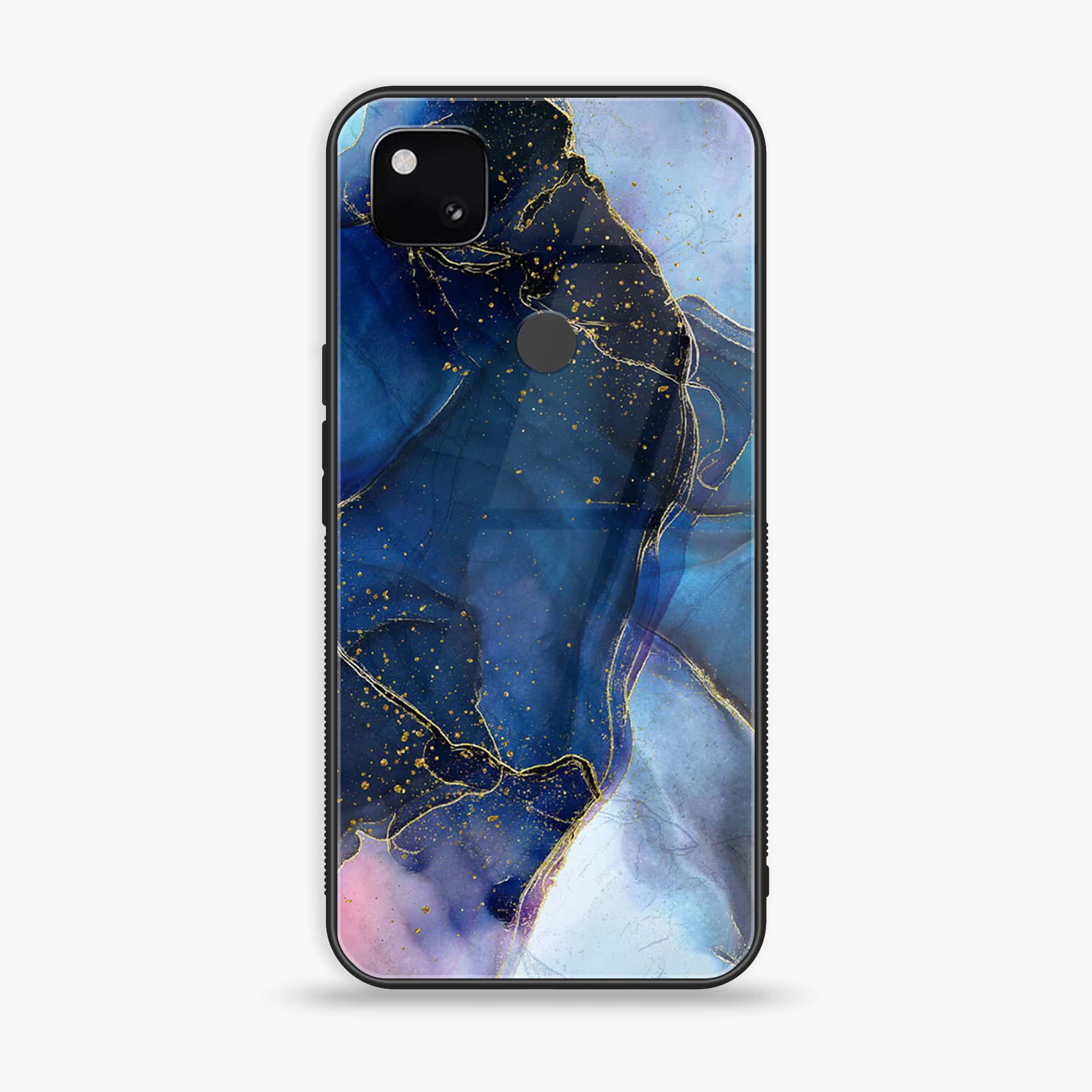 Google Pixel 4A 4G - Blue Marble Series - Premium Metal Printed soft Bumper Shock Proof Case