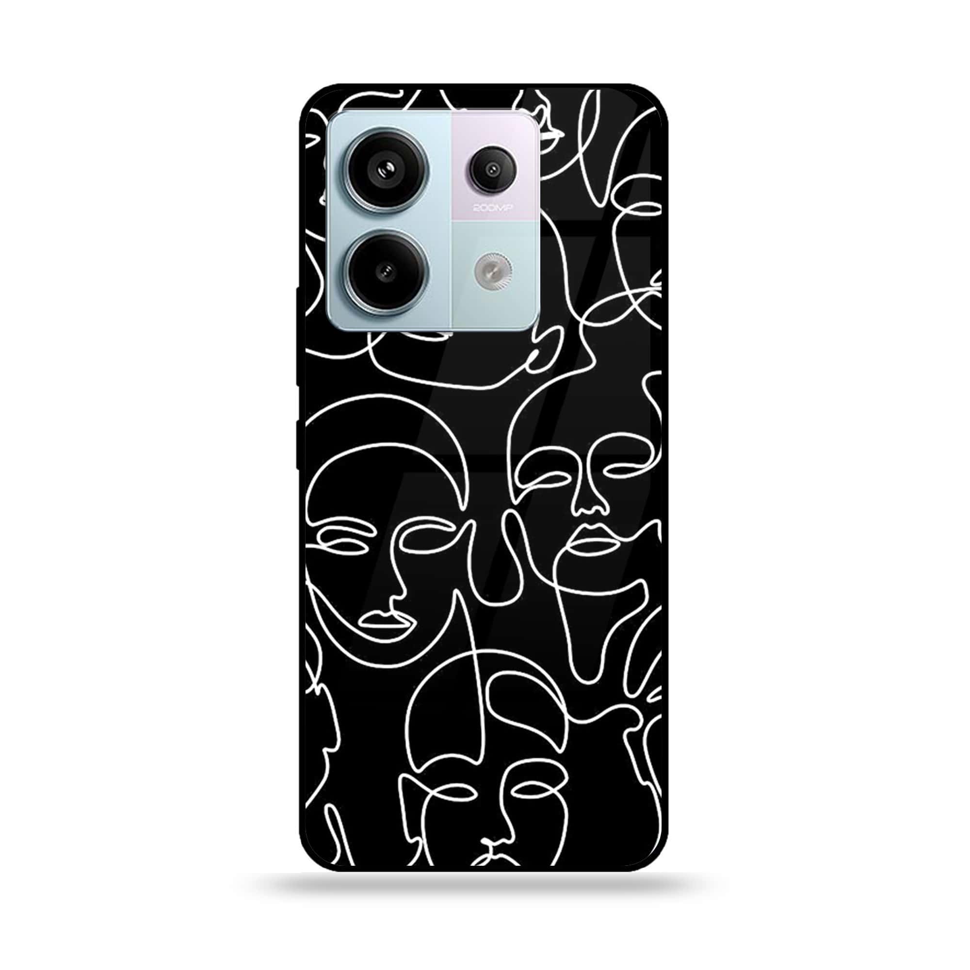 Redmi Note 13 - Girls Line Art - Premium Metal Printed soft Bumper shock Proof Case