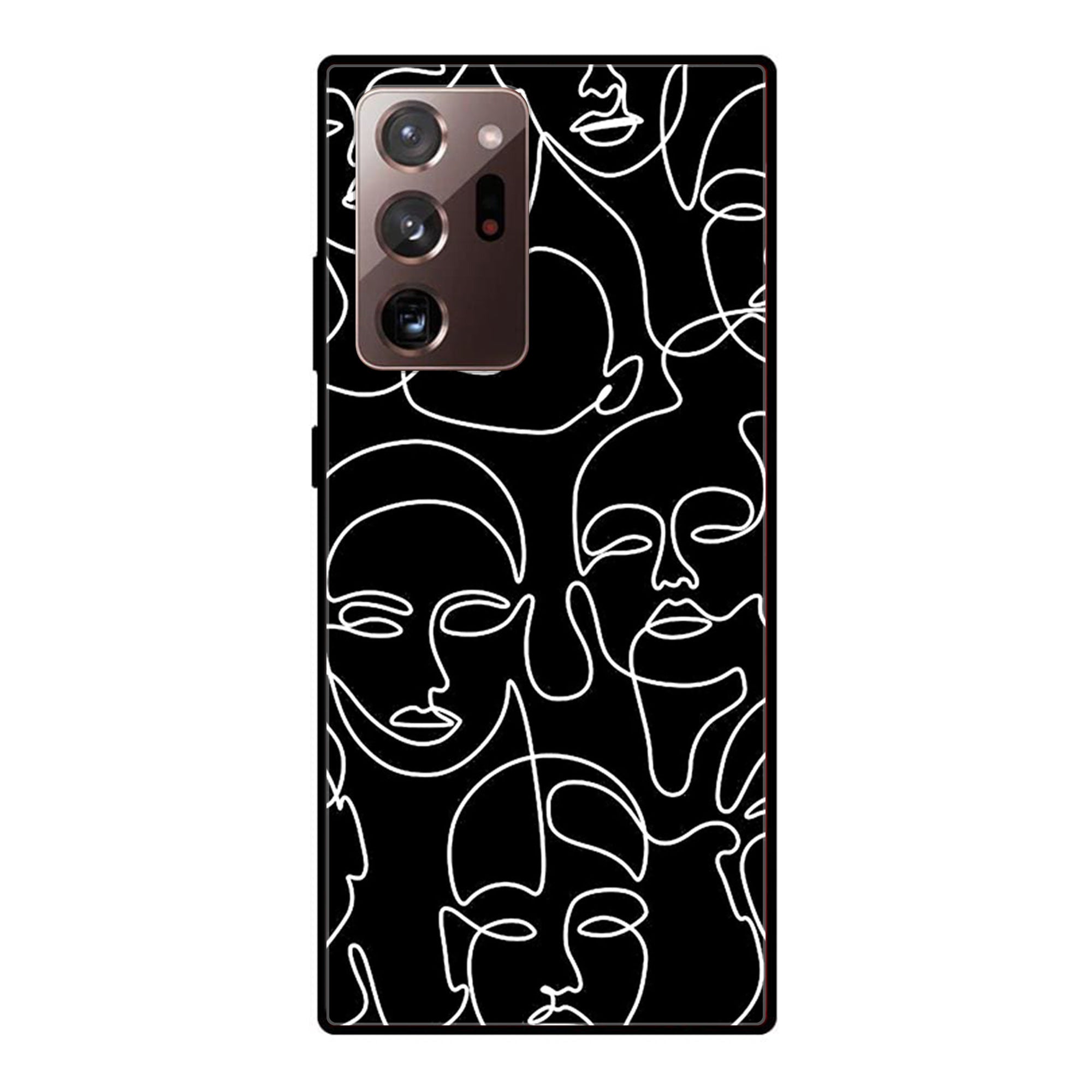Galaxy Note 20 Ultra - Girls Line Art Series - Premium Printed Glass soft Bumper shock Proof Case