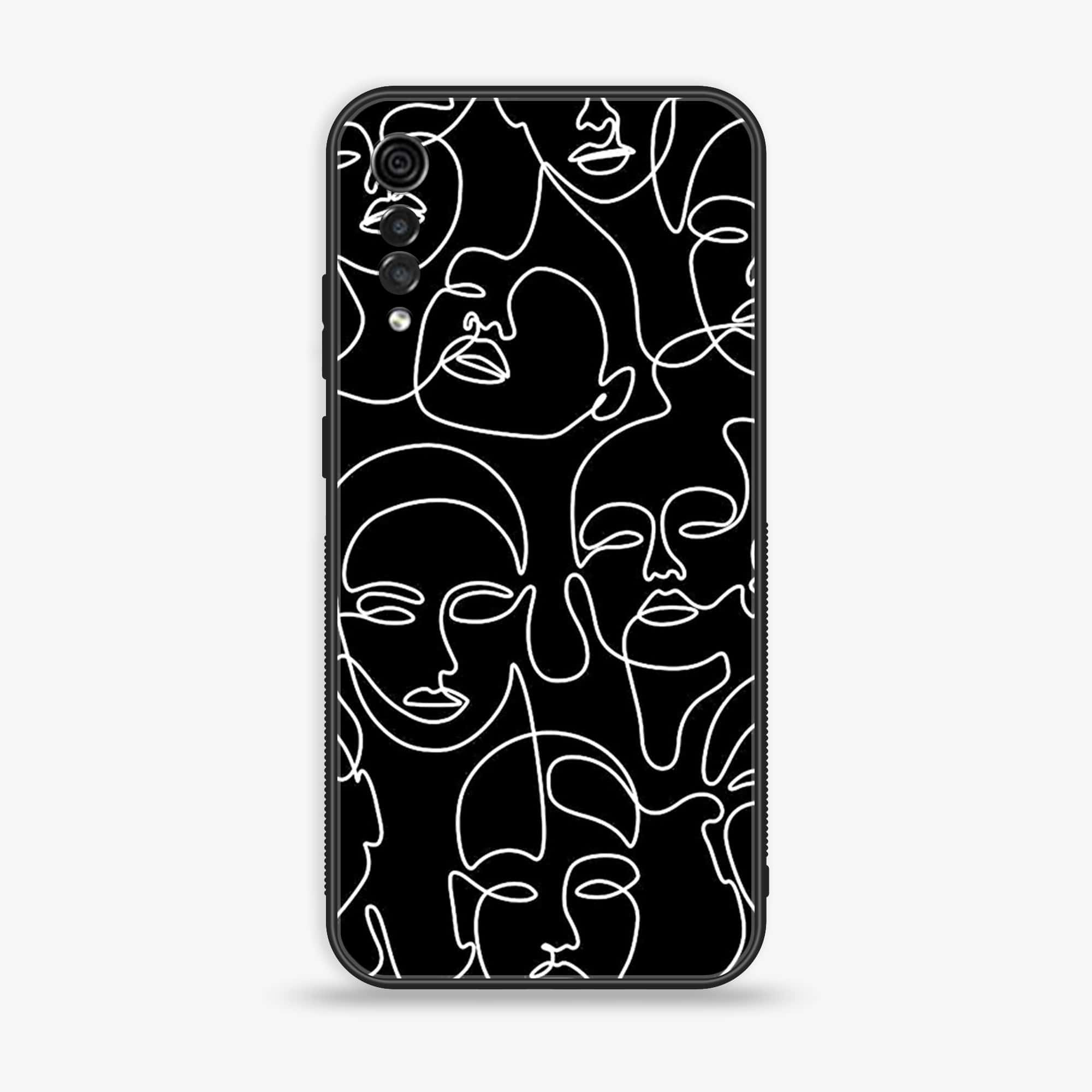 LG Velvet - Girls Line Art Series - Premium Printed Glass soft Bumper shock Proof Case