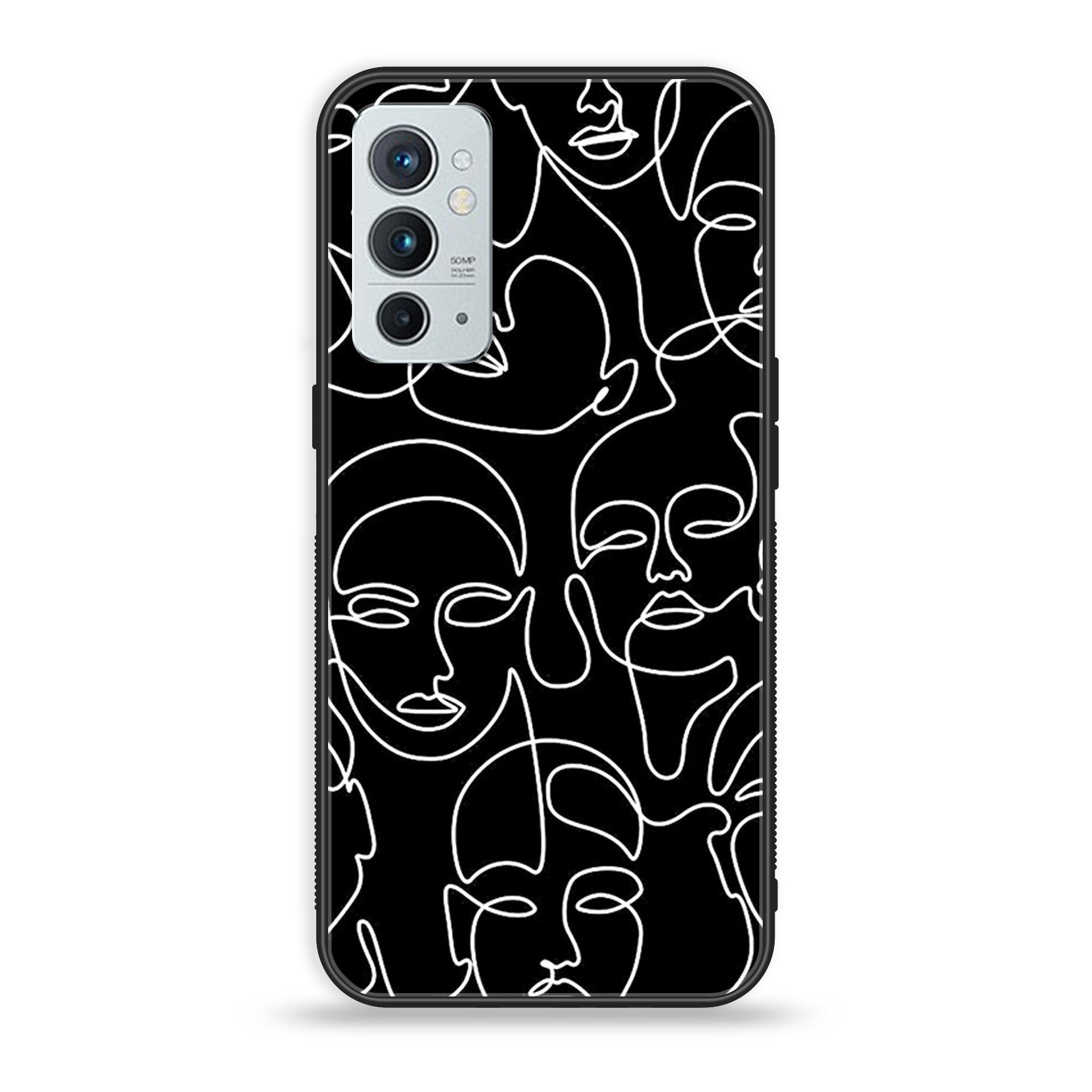OnePlus 9RT 5G - Girls Line Art Series - Premium Printed Glass soft Bumper shock Proof Case