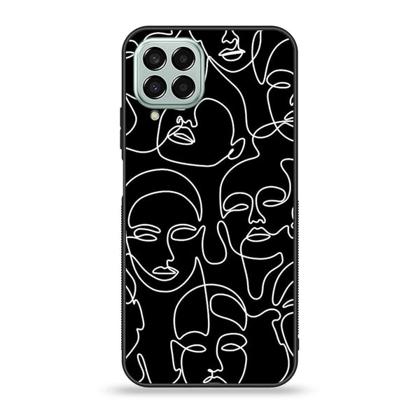 Samsung Galaxy M33 - Girl Line Art series- Premium Printed Glass soft Bumper shock Proof Case