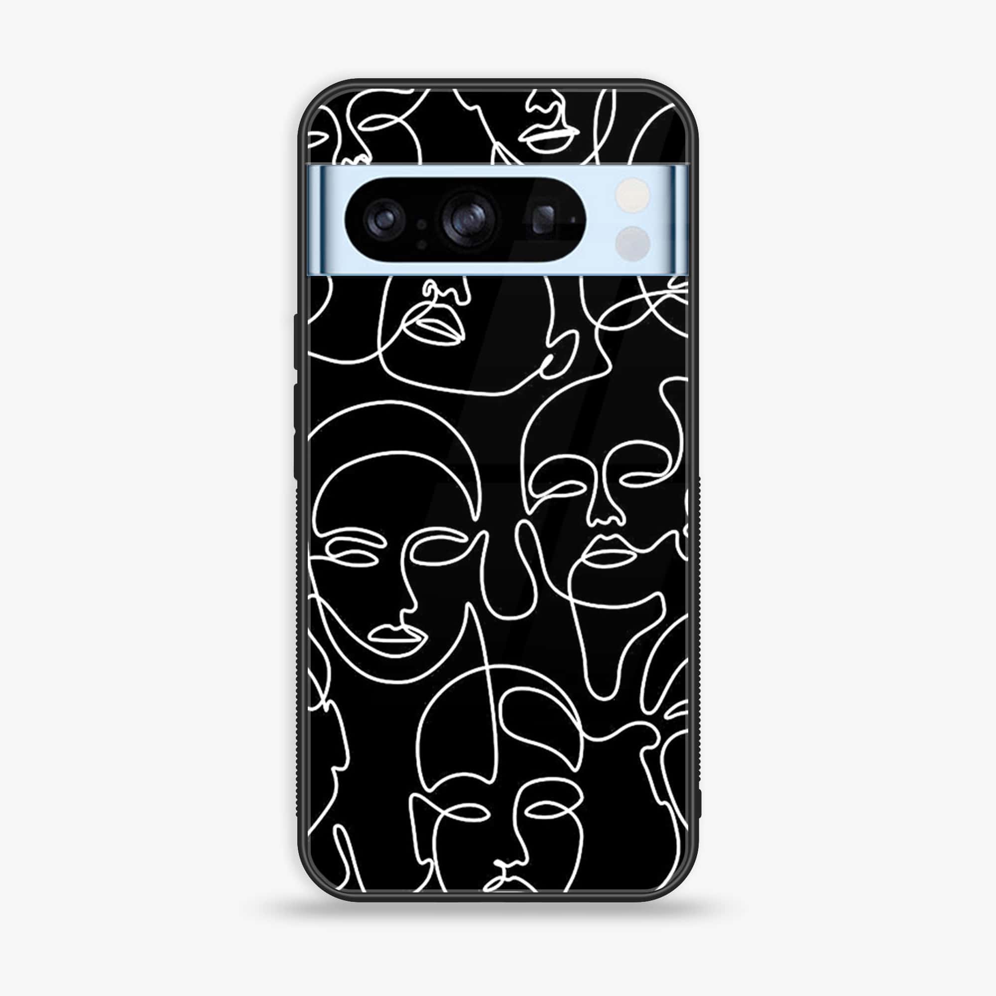 Google Pixel 8 Pro - Girls Line Art Series - Premium Printed Glass soft Bumper shock Proof Case