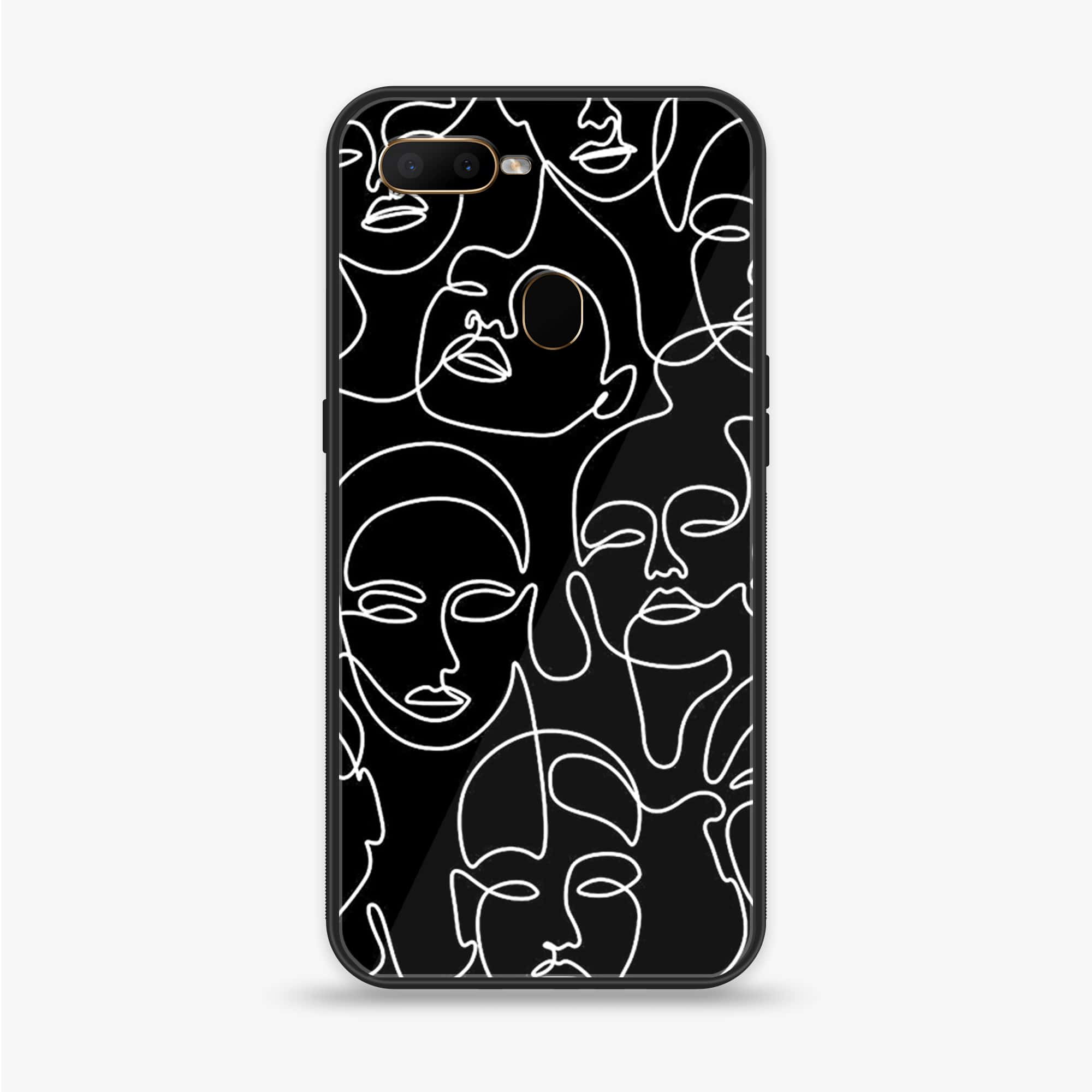Oppo A12  - Girls Line Art Series - Premium Printed soft Bumper shock Proof Case
