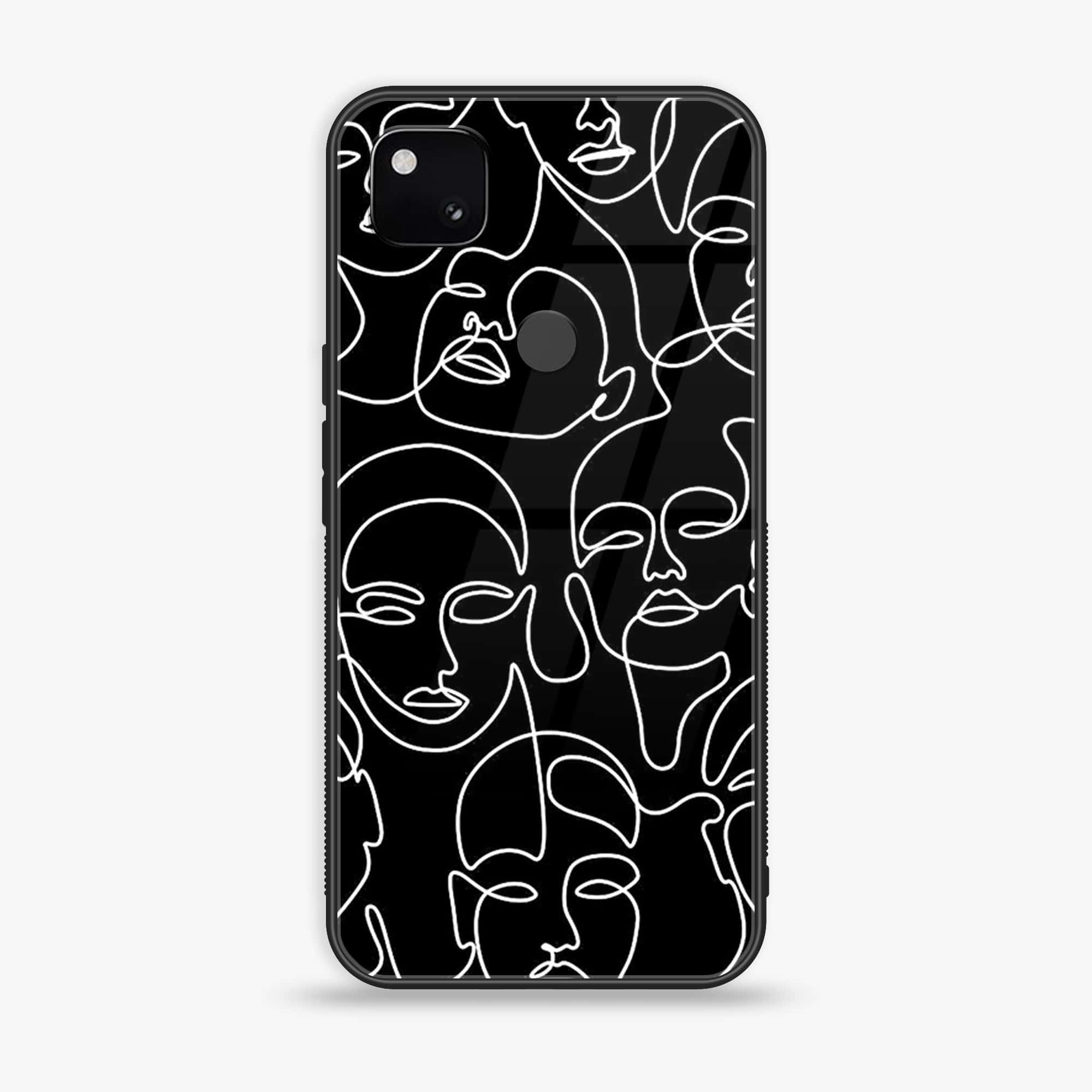 Google Pixel 4A 4G - Girls Line Art Series - Premium Printed Glass soft Bumper shock Proof Case