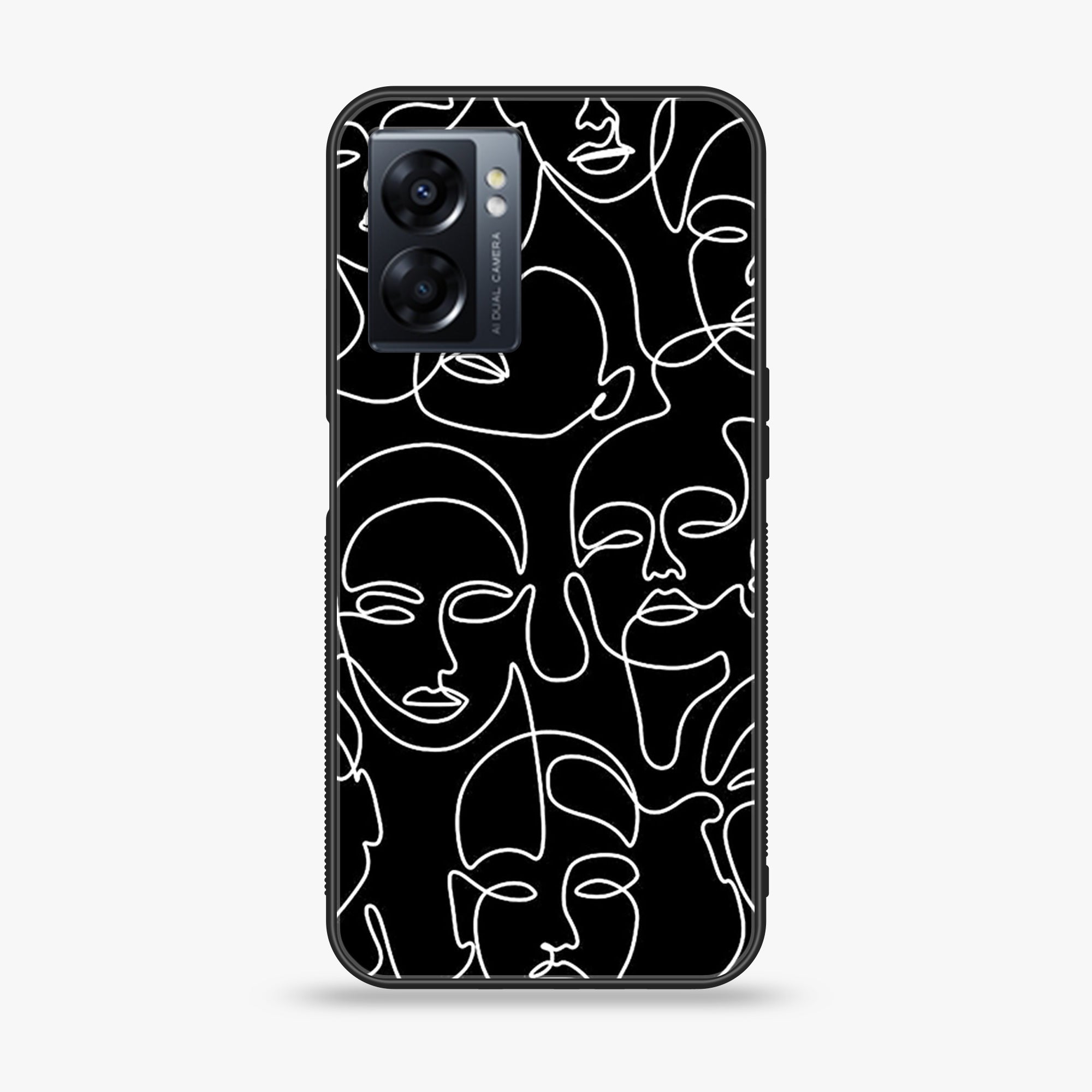 Oppo A77 4G - Girl line Art Series - Premium Metal Printed soft Bumper shock Proof Case