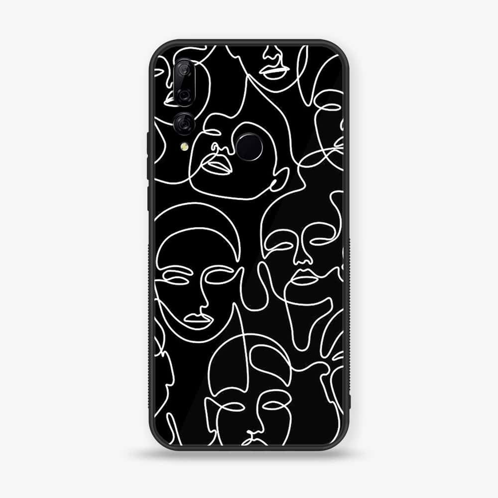 Huawei Y9 Prime (2019) - Girls Line Art Series - Premium Printed Glass soft Bumper shock Proof Case