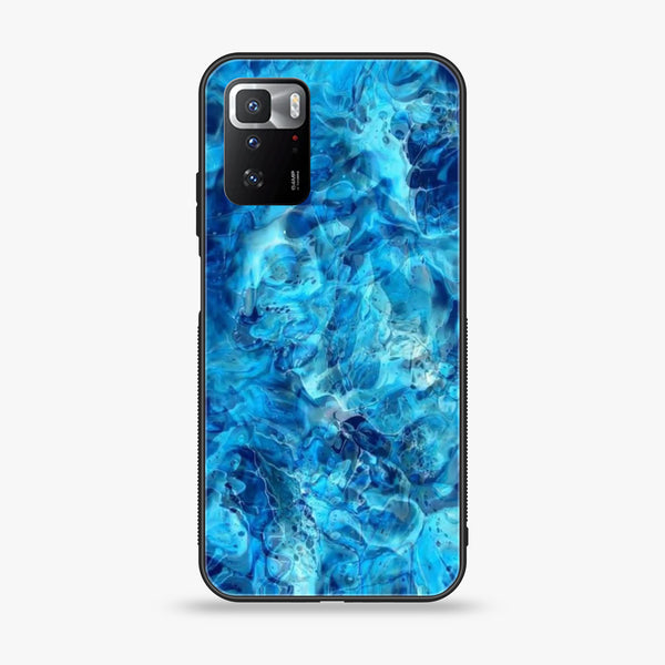 Xiaomi POCO X3 GT Blue Marble Design 6 Premium Printed Glass soft Bumper shock Proof Case CS-40666