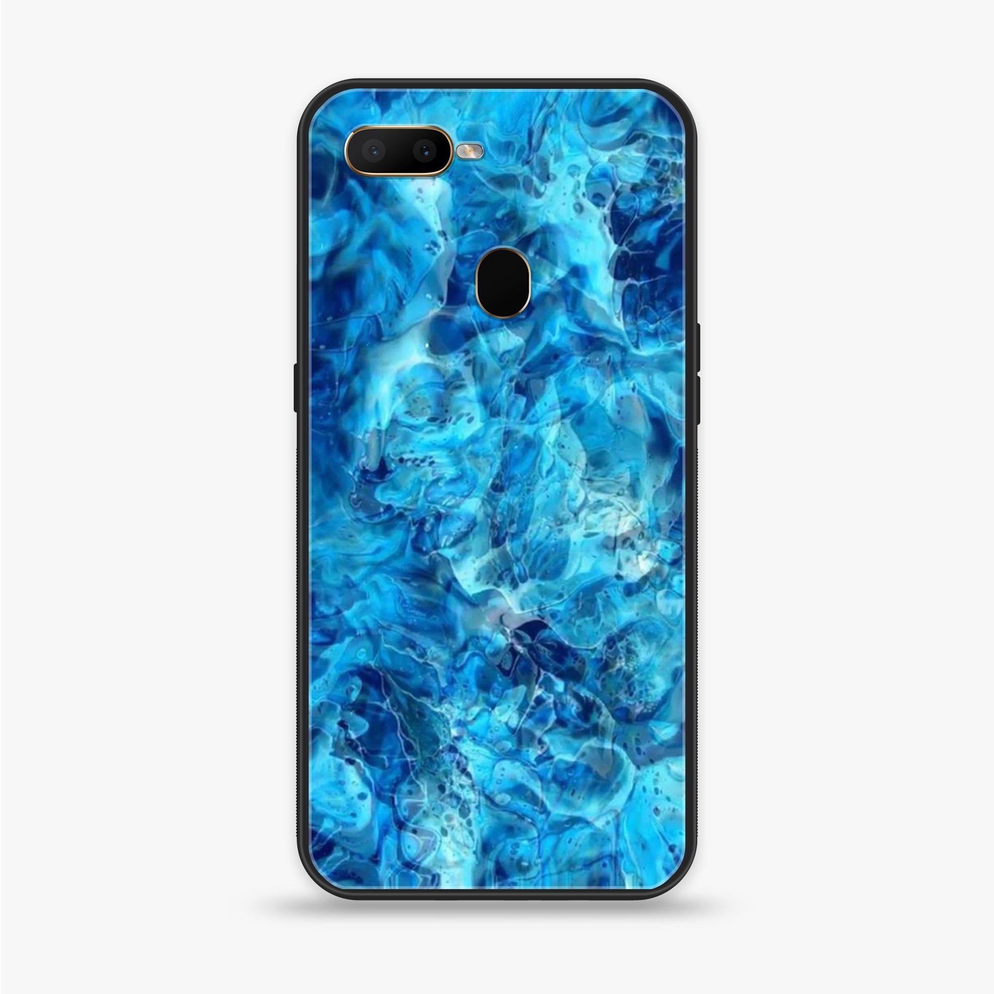 Oppo A12  - Blue Marble Series - Premium Printed soft Bumper shock Proof Case