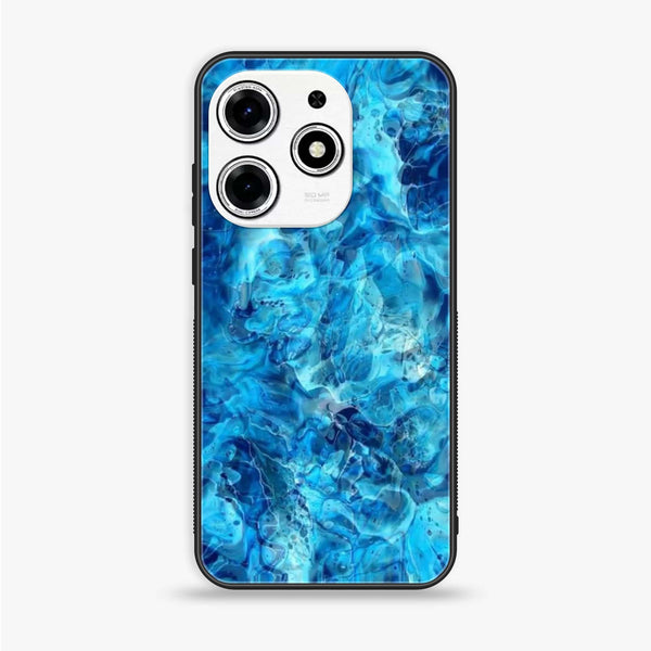 Tecno Spark 10 Pro - Blue Marble Design 6 - Premium Printed Glass soft Bumper shock Proof Case CS-14020