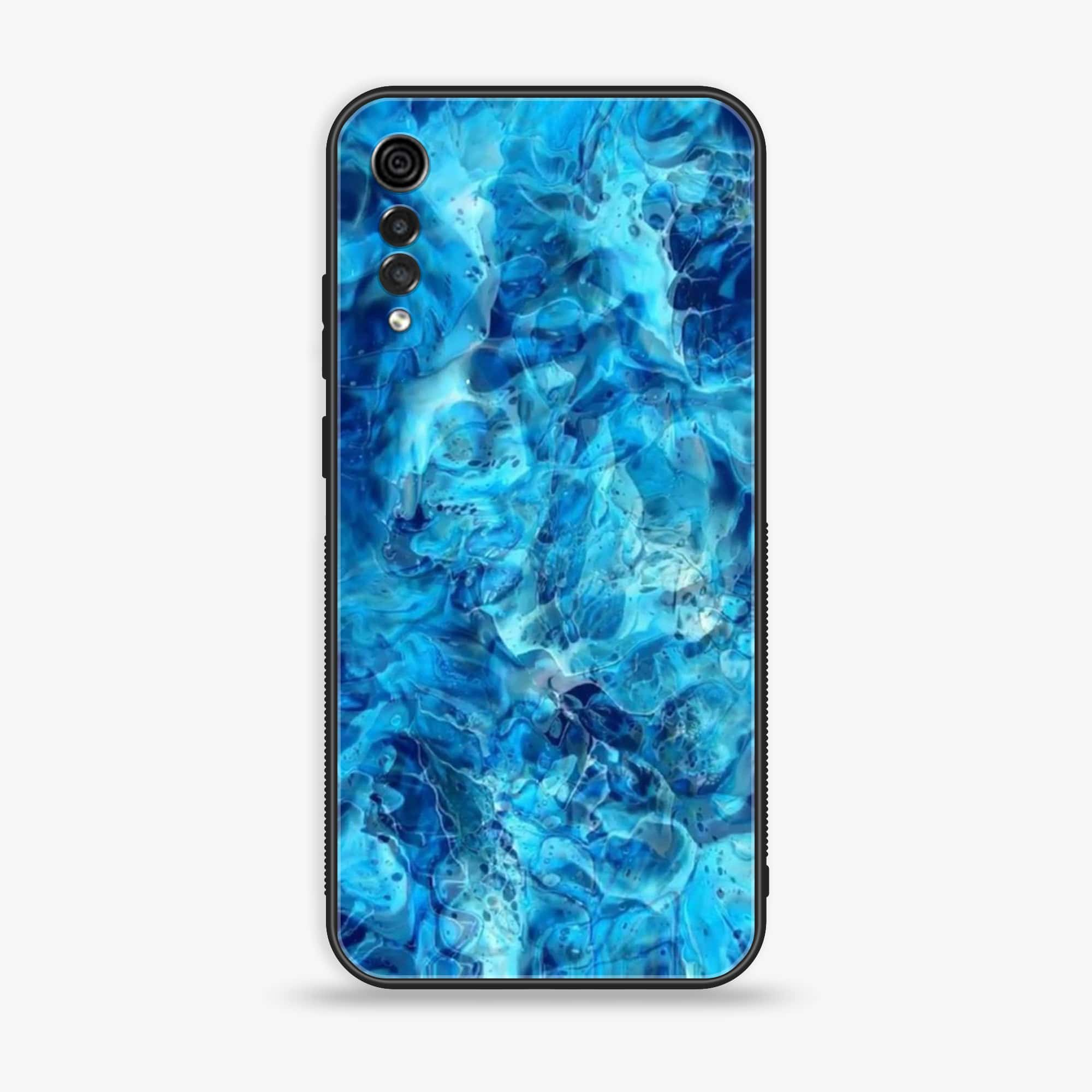 LG Velvet - Blue Marble Series - Premium Printed Glass soft Bumper shock Proof Case