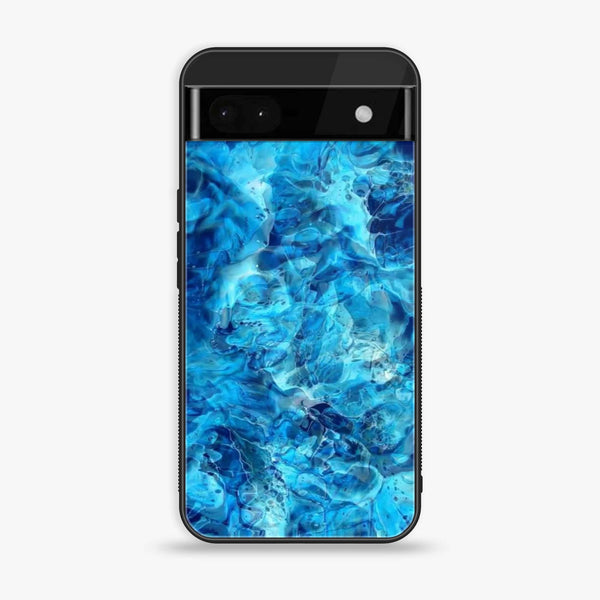 Google Pixel 6A - Blue Marble Design 6- Premium Printed Glass soft Bumper shock Proof Case CS-11466