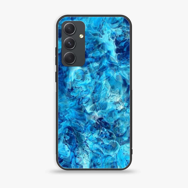 Samsung Galaxy A24 4G - Blue Marble Design 6- Premium Printed Glass soft Bumper shock Proof Case CS-12253